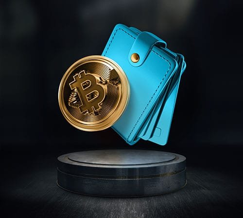 Crypto,Coin,And,Wallet,On,Dark,Background