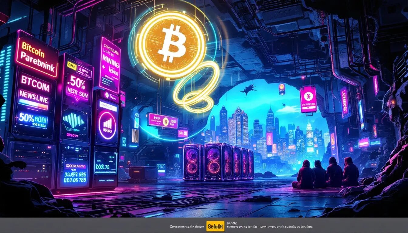 A diagram explaining how bitcoin mining works.