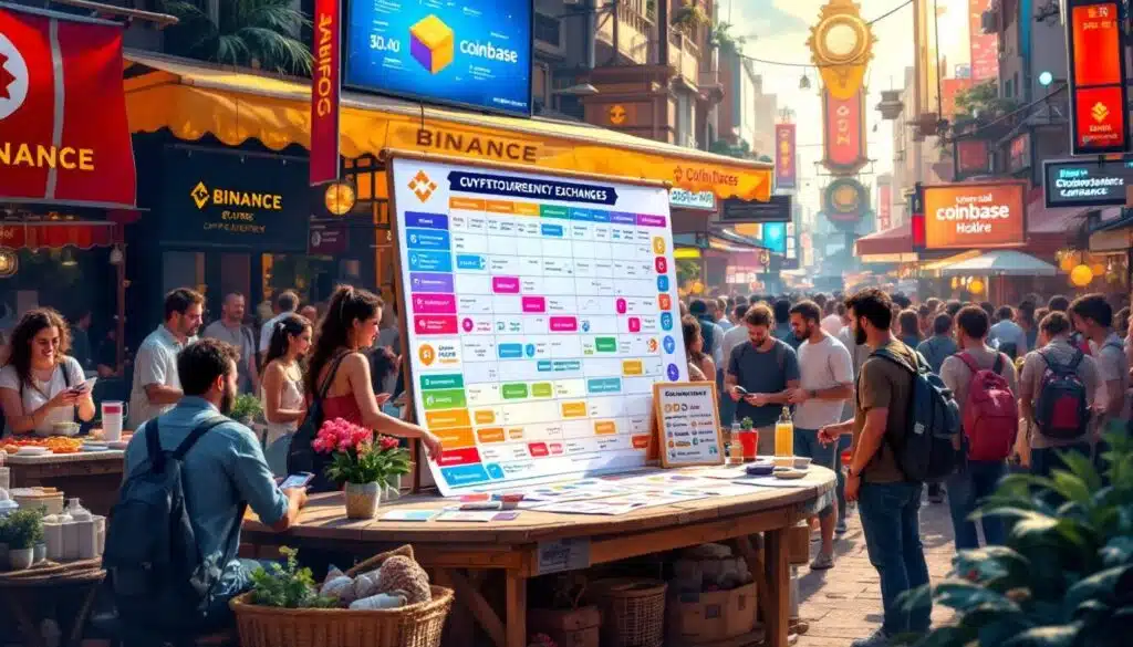 A comparative table of the main cryptocurrency exchanges in 2025.