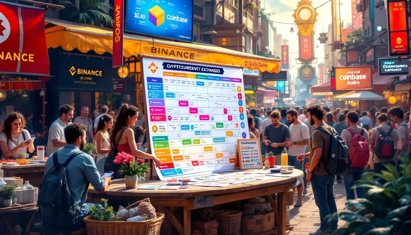 A comparative table of the main cryptocurrency exchanges in 2025.